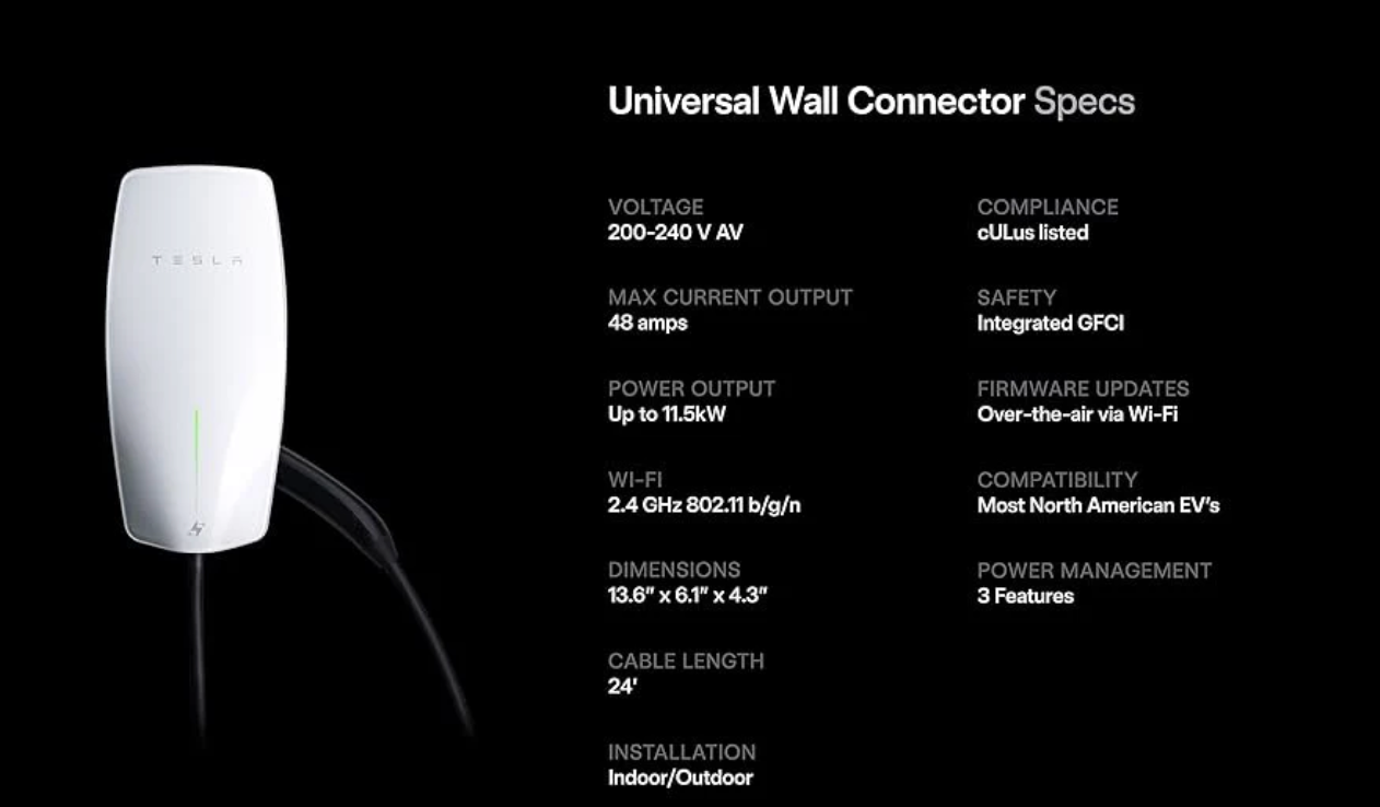 Tesla Universal Wall Charger (NACS + J1772)
