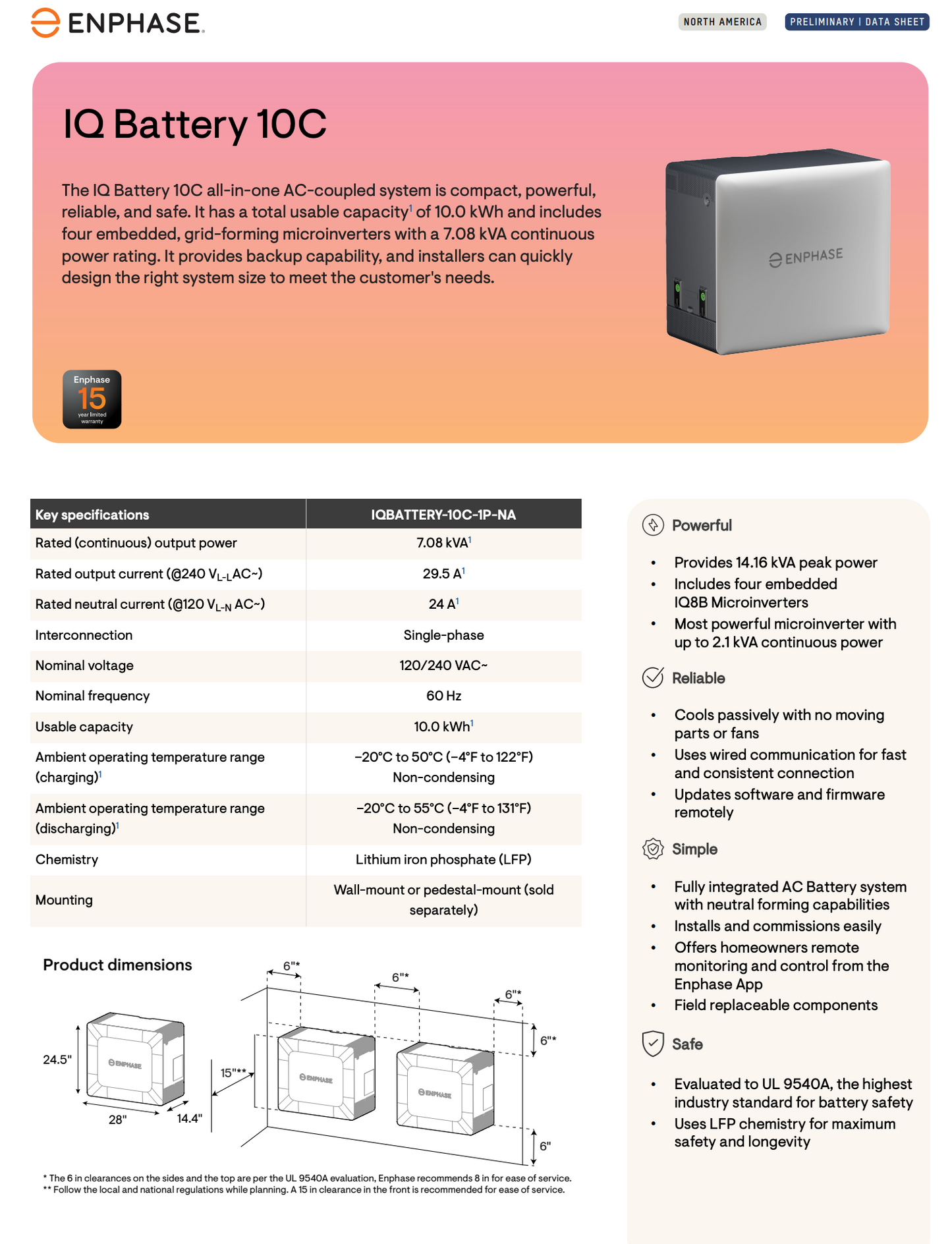 Enphase IQ BATTERY-10C-1P-NA 10kWh Battery
