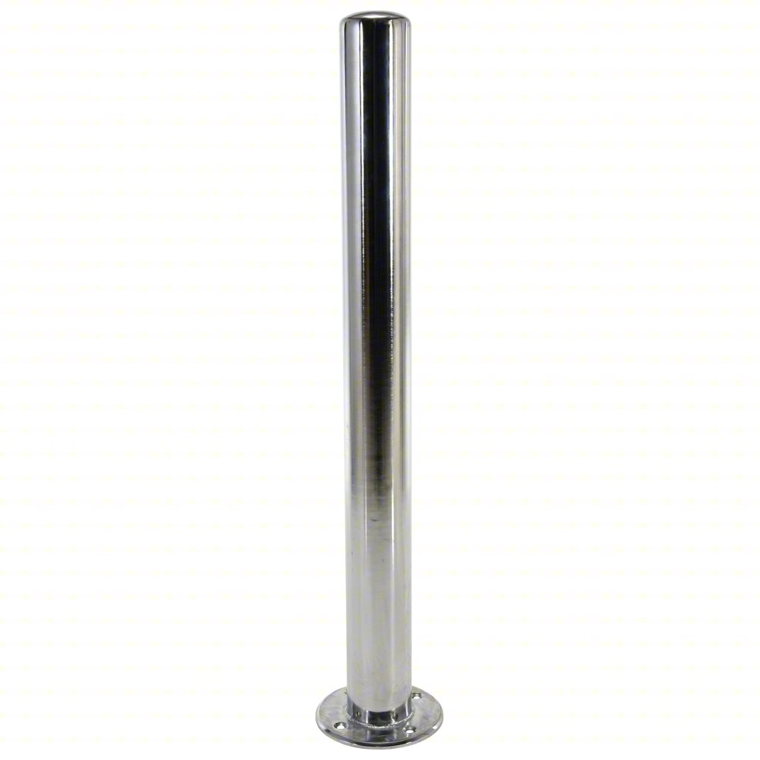 Bolt-On Bollard (chrome plated), Safety Bollard - 4" D x 42" H