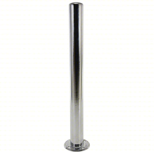 Bolt-On Bollard (chrome plated), Safety Bollard - 4" D x 42" H